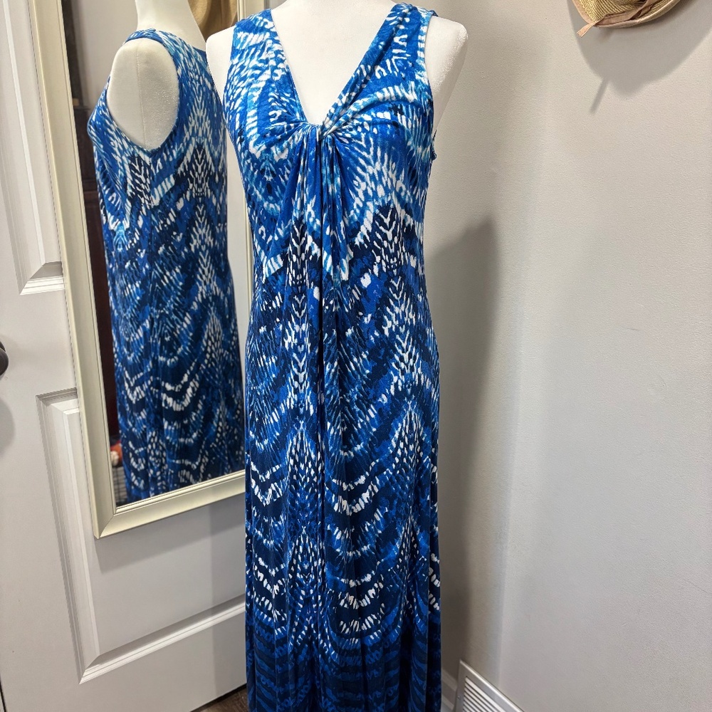 Peter Nygard Tie-Dye Front Knot Maxi Dress - PM